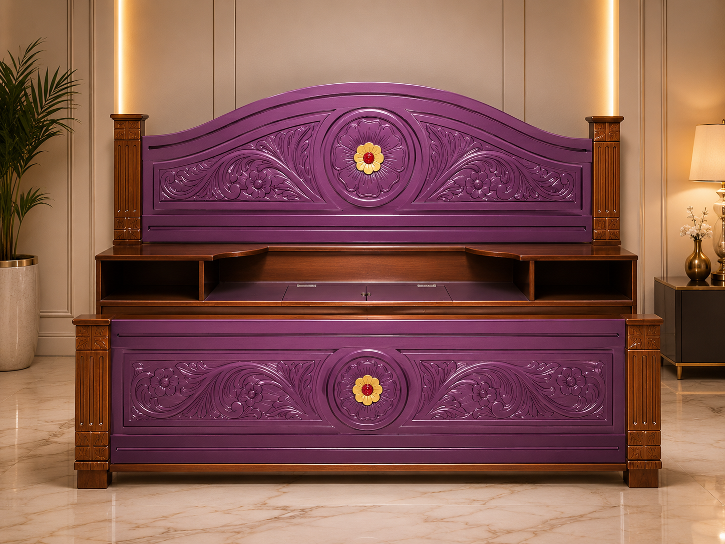 Purple Blossom Luxury Bed