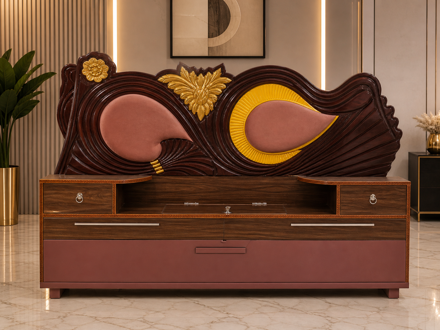 Golden Wave Luxury Storage Bed